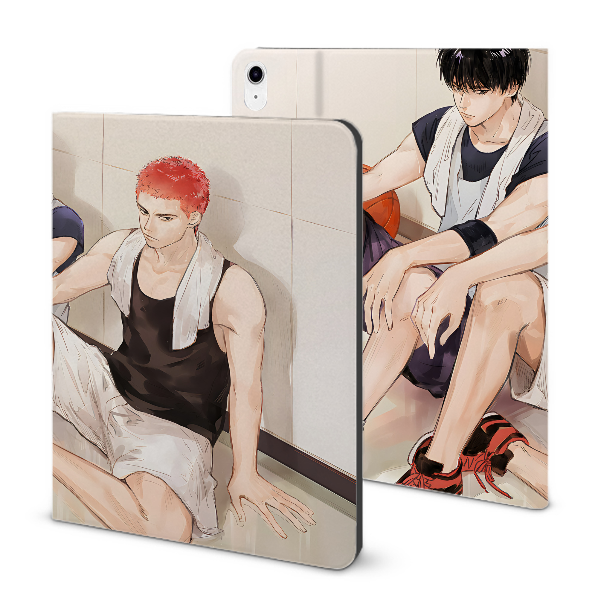 （画像用） SLAM DUNK／スラムダンク IPad ケース ブック型 PUレザー TPU 耐衝撃 軽量 薄型 ペン収納なし 全面保護 IPad 各モデル対応